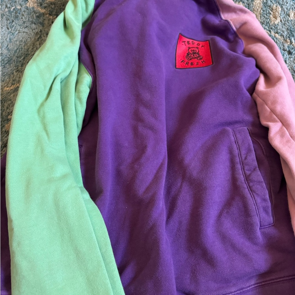 Teddy Fresh Multicolor Hoodie - Purple, Green, Pink
